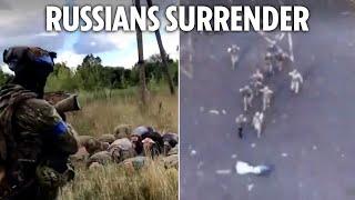 Watch humiliating moment Putins troops drop to their knees as they surrender to Ukraine