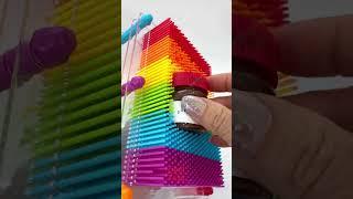 Playing With 3D Mystery Rainbow Pin Art Toy by Grin Studio #shorts