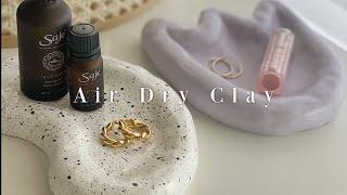 Air dry clay creations tutorial  aesthetic diys for your room  지점토 트레이 만들기