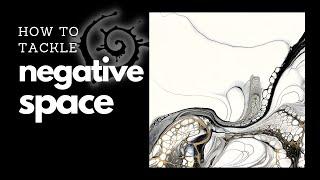 Tips and tricks - negative space  abstract fluid art swipe painting spin art