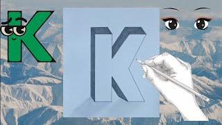 Comment dessiner en 3D  Lettre K en 3D Alphabet 3D tutoriel facile