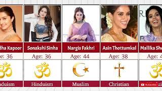 Religion Of Bollywood Actress  Real Age Of Bollywood Actress