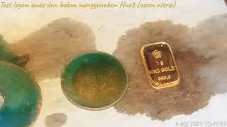 Reaksi logam mulia dan logam umum dengan cairan HNo3  Uji emas gold  Treasure Hunter