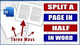 In Word How to split a page in Half  Microsoft Word Tutorials