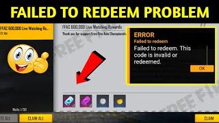 Failed To Redeem This Code Is Invalid or Redeemed  Failed To Redeem Problem  Redeem Code Problem