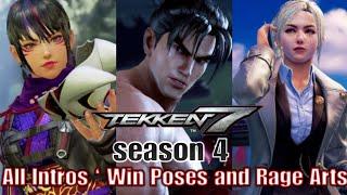 Tekken 7 season 4  All Intros & Win Poses and Rage arts for all characters including dlc