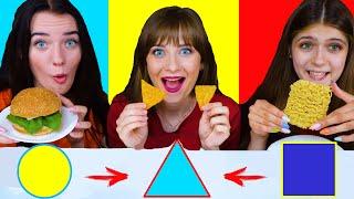 ASMR GEOMETRIC SHAPES FOOD CHALLENGE  Eating Sounds Lilibu