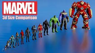 Discover the Marvel Universe in 3D Size Comparison 2024