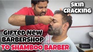 Asmr Skin cracking Head massage @ Shamboo Barber’s New Barbershop Neck crack IndianBarber