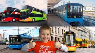 Городской транспорт и Поезда для детей  Мультики про машинки и развивающее видео про игрушки
