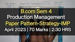 Production Management  Paper Pattern-Strategy-IMP  B.com Sem 4  April 2023