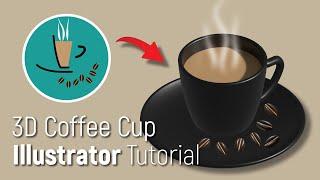 Create 3D Coffee Cup in Illustrator  Beginners Tutorial