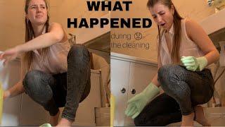 Look at the DISASTER that happened during cleaning  downblouse braless cleaning