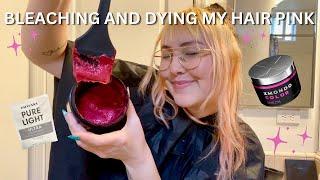 BLEACHING AND DYING MY HAIR PINK  XMONDO SUPER PINK & BERRY