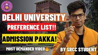 How to make Delhi University preference list like a pro Delhi University admission 2024CUET 2024