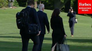 JUST IN Biden—Flanked By Aides—Ignores Reporters Questions As He Departs WH For Delaware Weekend
