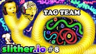 SLITHER.io #8 EAT MY DOTS QUICK Father & Son Tag Team FGTEEV Duddy & Chase Multiplayer Server