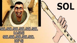 Meme skibidi toilet  flauta dulce fácil tutorial con animación easy flute recorder