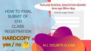 how to final submit 5th class registration session 2023-24