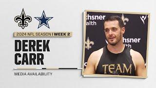 Derek Carr talks Hurricane Francine Dallas Cowboys  New Orleans Saints