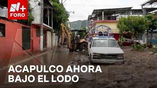 Calles llenas de grandes cantidades de lodo en Acapulco por el huracán John - Las Noticias