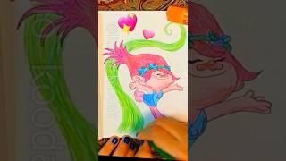 HOW TO DRAW a HAPPY PRINCESS  HOW TO DRAW POPPY  EASY DRAWING and COLORING for KIDS  SHORTS