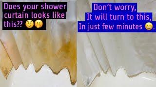 How to clean shower curtain in minutes. Fast and easy shower curtain stain removal. Sherls Corner