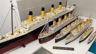 Review of All Ships Lined Up Comparison of Length and Sizes  Titanic Britannic 