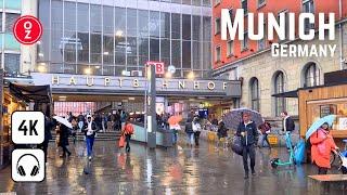 Munich Germany - Rainy Day Around the Central Station  Hauptbahnhof  Walking Tour 4K 60fps 