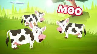 Five Cows Song for Children Babies Toddlers and Kids  Count to 5 by Patty Shukla Learn Animals