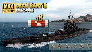 Battleship Jean Bart B with 8 destroyed ships - World of Warships