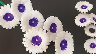 How to make white flowereasy paper flower for kidsHome decorDIY paper flower