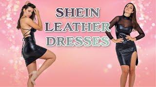 SHEIN LEATHER DRESSES - Review Try on