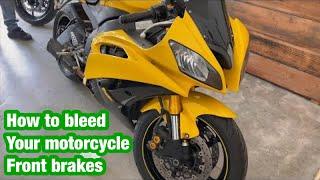 Bleeding the front brakes on a Yamaha r6