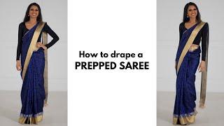 How to Drape a Prepped Silk Saree  Saree Draping  How to Drape a Saree Perfectly  Tia Bhuva
