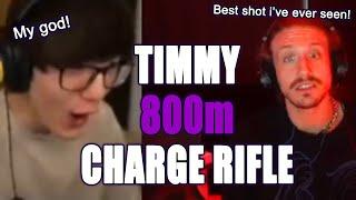 Nicewigg reacts to Timmys 800m charge Rifle shot with Twitch chat live