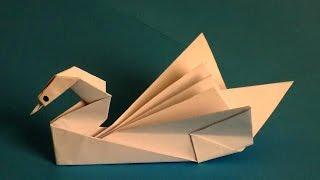 Origami swan paper crafts own hands