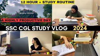 SSC CGL 2024 Study Vlog  An honest day in life of an SSC aspirant  12 Hour + Routine #ssc #ssccgl