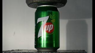 Crushing 7 Up Soda with Hydraulic Press