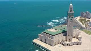 Casablanca Morocco  Drone Footage  4K  Hassan II Mosque vu du ciel