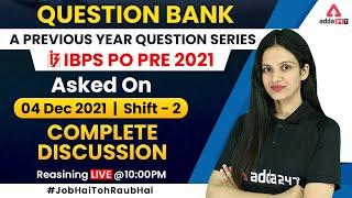 Banking Exam 2022  IBPS PO Pre Previous Year Paper Discussion  Reasoning by Sona Sharma