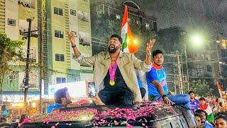 Mohammed Siraj Grand Victory Rally in Hyderabad  T20 World Cup 2024  Team India 