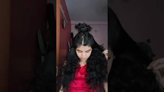 cute half bun hairstyle #hairstyle #hair #viral #openhairstyle #curlyhair #bunhairstyle