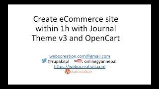 With Journal Theme v3 and Opencart create eCommerce site within 1h