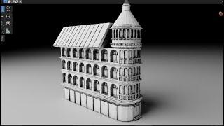 Make a building - Grid Modeler + Mesh Copier blender addon