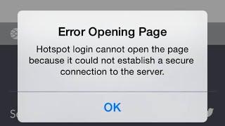 iPhone WiFi Error Opening Page Problem Solved