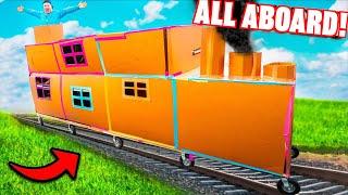 Working 2 Story BOX FORT TRAIN Escaping Bandits THE MOVIE 2 DAY ADVENTURE