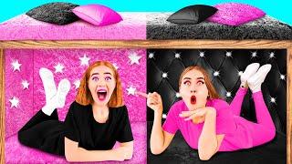 Secret Rooms Under The Bed  Rich VS Broke Challenge by PaRaRa Challenge