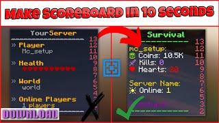 How to Make Scoreboard in Aternos  Scoreboard plugin setup  Add Scoreboard plugin in Hindi