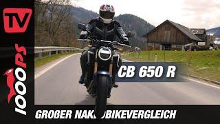 Honda CB650R 2021 im Vergleich der Mittelklasse Nakeds frisches Update - genug um mitzuhalten?